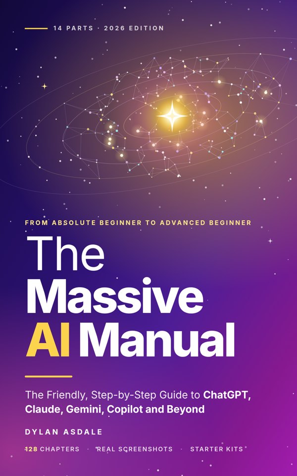 The cover of The Massive AI Manual: a violet and pink galaxy with a bright star and the title